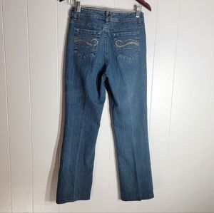 4/$20 Hannah Midrise Straight Leg Gold Pocket Accent Jeans Size 6